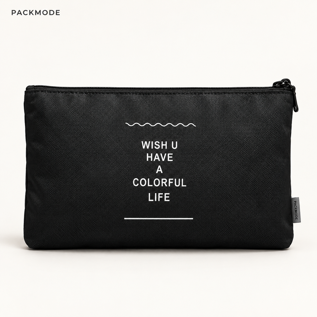 PACKMODE black pouch individual product slide — WISH U HAVE A COLORFUL LIFE